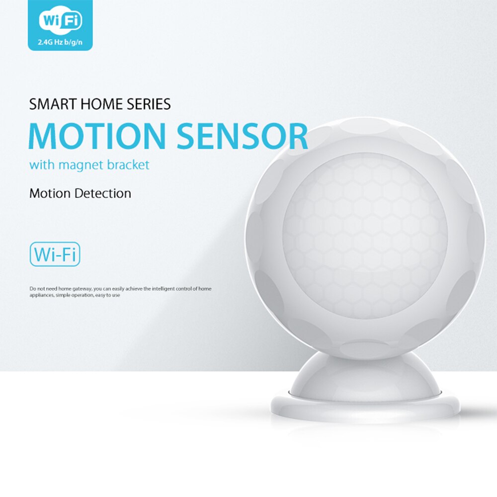 2.4GHz Measure The Light Sensitivity With Magnet Bracket WiFi PIR Motion Sensor With Tuya App And Smartlife