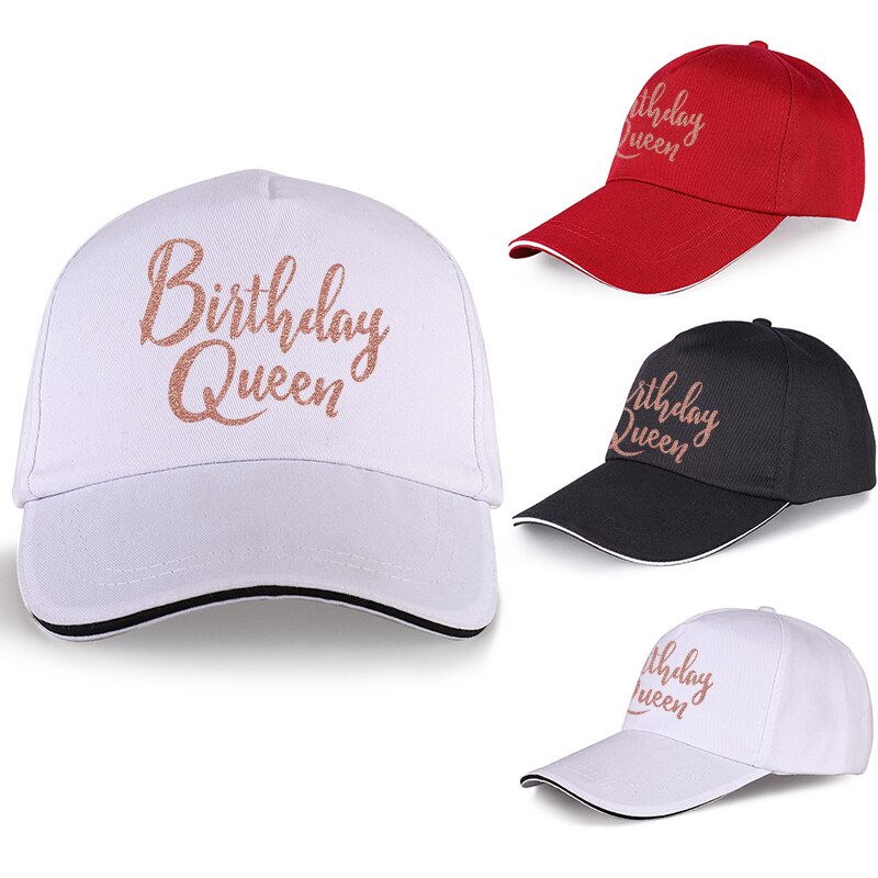 Hat fødselsdag dronning bogstav trykt kasket hatte til mænd kvinder hip hop baseball cap fødselsdag