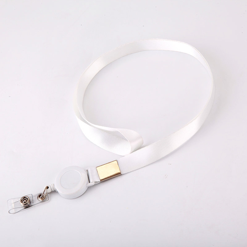 1 szt. Etui na karty kredytowe chowany smycz na szyję ID nazwa karty autobusowej odznaka klips na identyfikator: Kości słoniowej