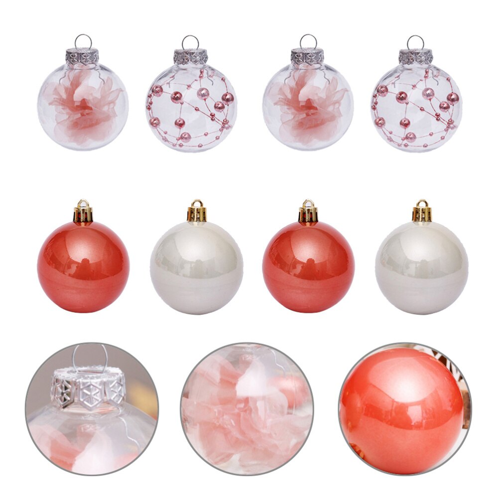 30 stuks kerstboomhangers transparant hangend balornament diverse kleuren