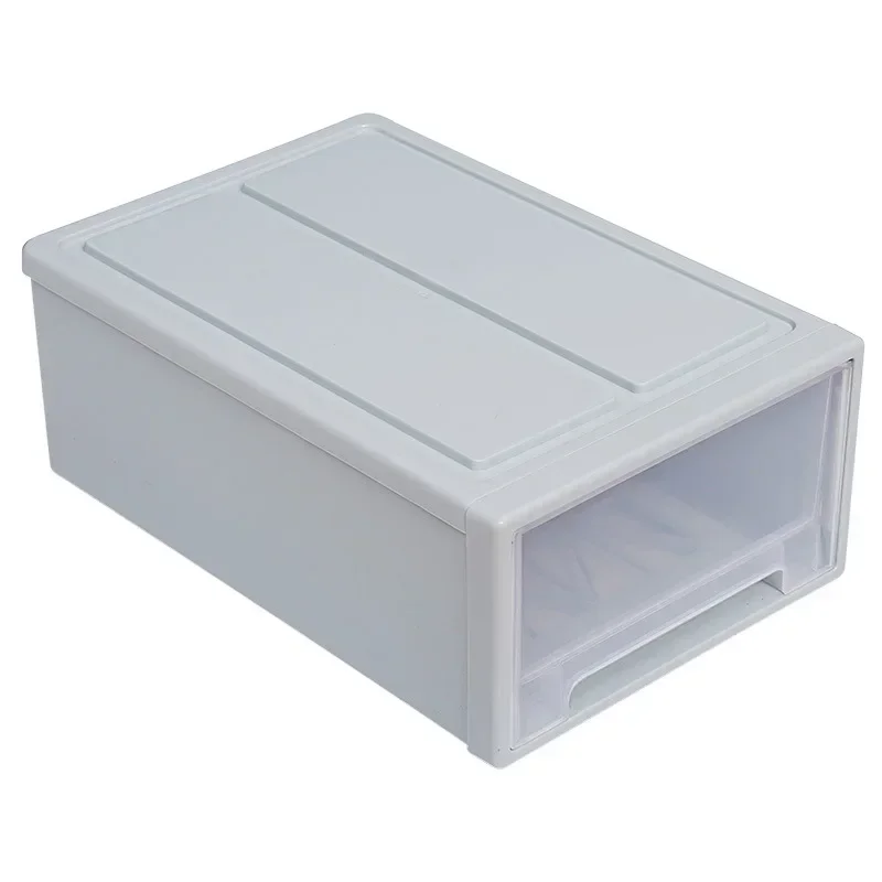 Große Kapazität Schublade Kleidung Lagerung Kasten Kunststoff Stapelbar Organizer transparent Schrank Decke Boxen Schrank Schrank Organizer: L / Gelb