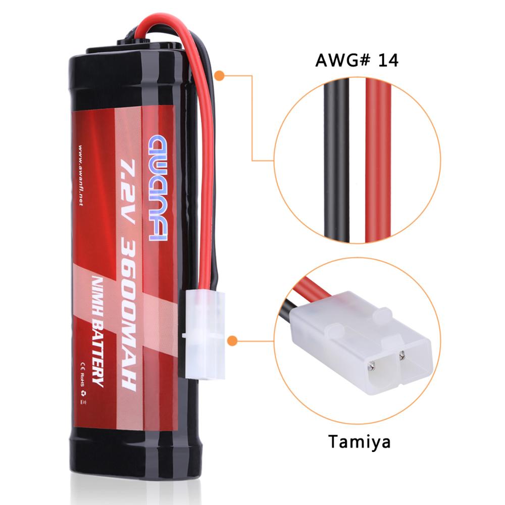 AWANFI 7.2V 3600mAh RC Car Battery Tamiya Connector High Power NiMH Battery for RC Car Truck Traxxas LOSI Associated HPI Kyosho