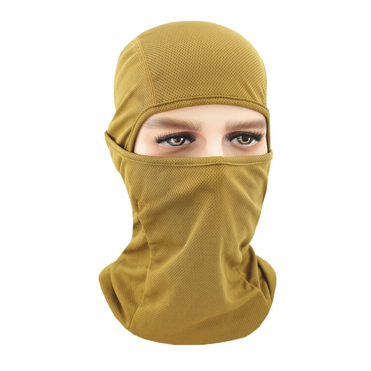 Lente Zomer Winddicht Ademend Balaclava Masker Goede Volledige Gezicht Ski Mask Mesh Stof Effen Kleur Balaclava: Beige