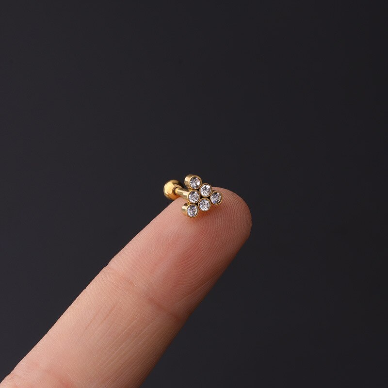 1Piece Korean Mini Size Piercing Stud Earrings for Women Trend Jewelry 16G Stainless Steel Earrings for Girls Ear Cuff