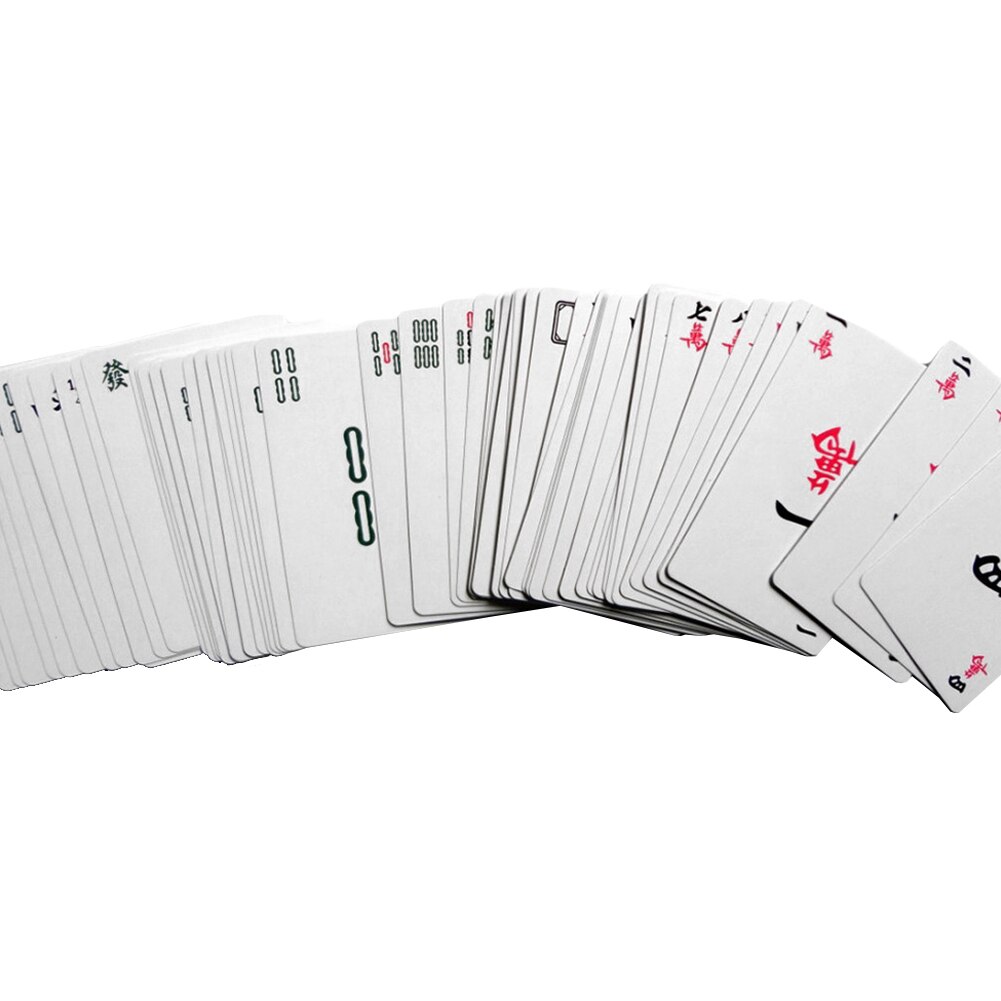 Chinese traditionele mahjong speelkaarten met 2 dobbelstenen voor de lol familie vriend tafelspel kaarten 144 kaarten/set mahjong kaarten