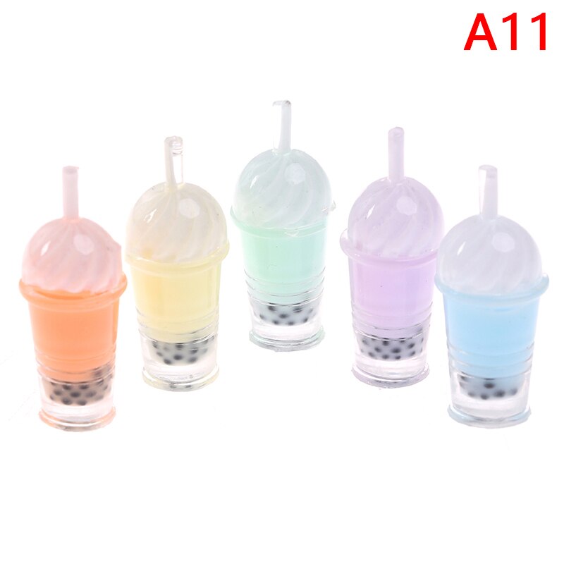 5pcs 1/12 miniatura Dollhouse Bubble Tea modello bevande accessori per giocattoli per alimenti per bambole: 11