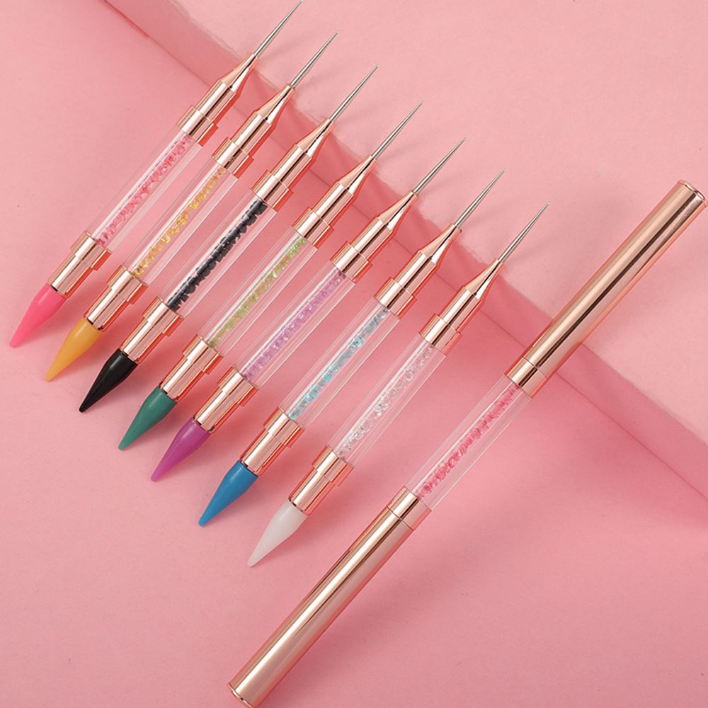 Dual-ended Nail Art Dotting Pen Crayons Stippling Point Drill Pen Acrylic Self-Adhesive Rhinestone Picker Wax Manicure Tools