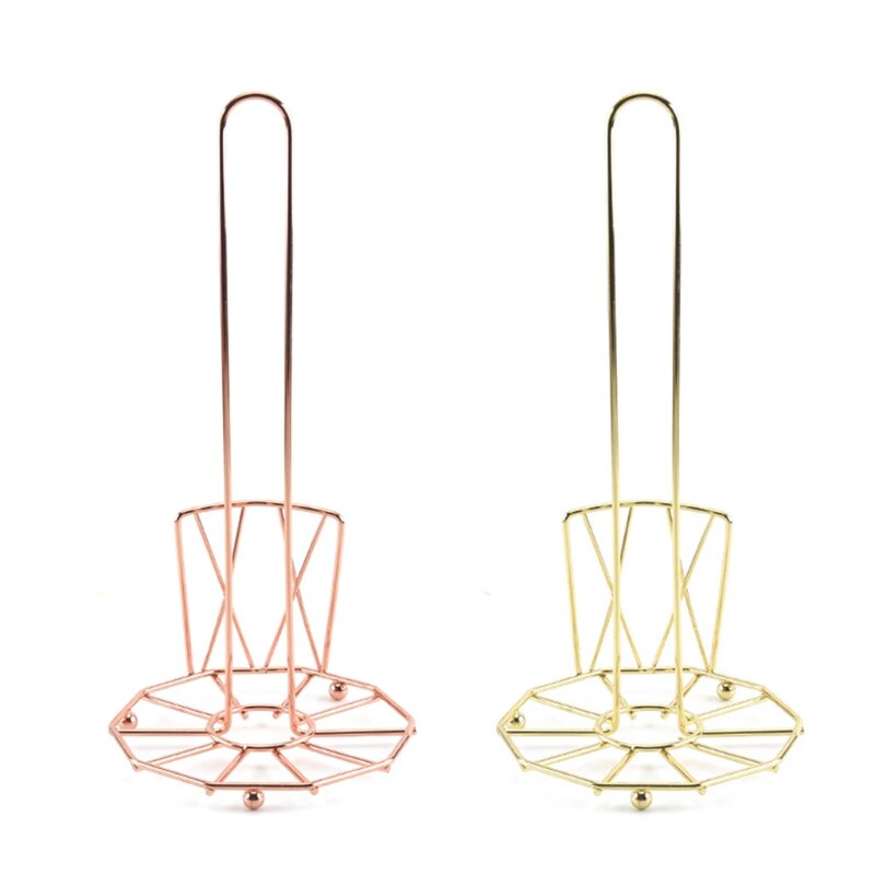 Toilet Tissue Stand Vertical Paper Towel Rack Movable Roll Paper Holder Plastic Wrap Holder for Kitchen Countertop