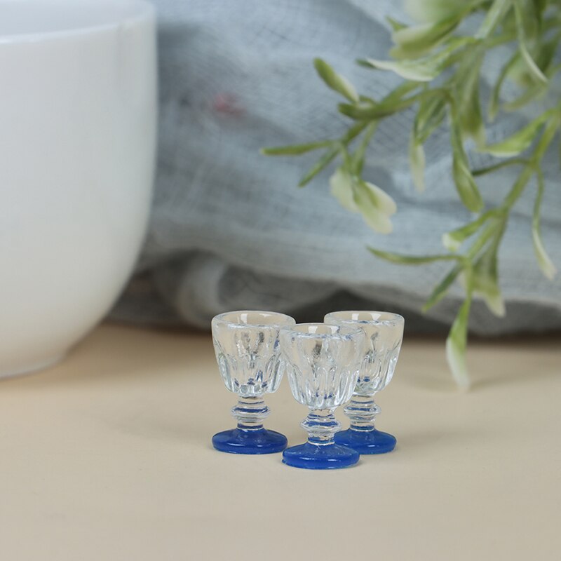 Mini Wine Beer Cup Dollhouse Craft Home Decoration Glass Model 1:12 Scale 4Pcs DIY Parts Plastic Transparent Goblet Miniature