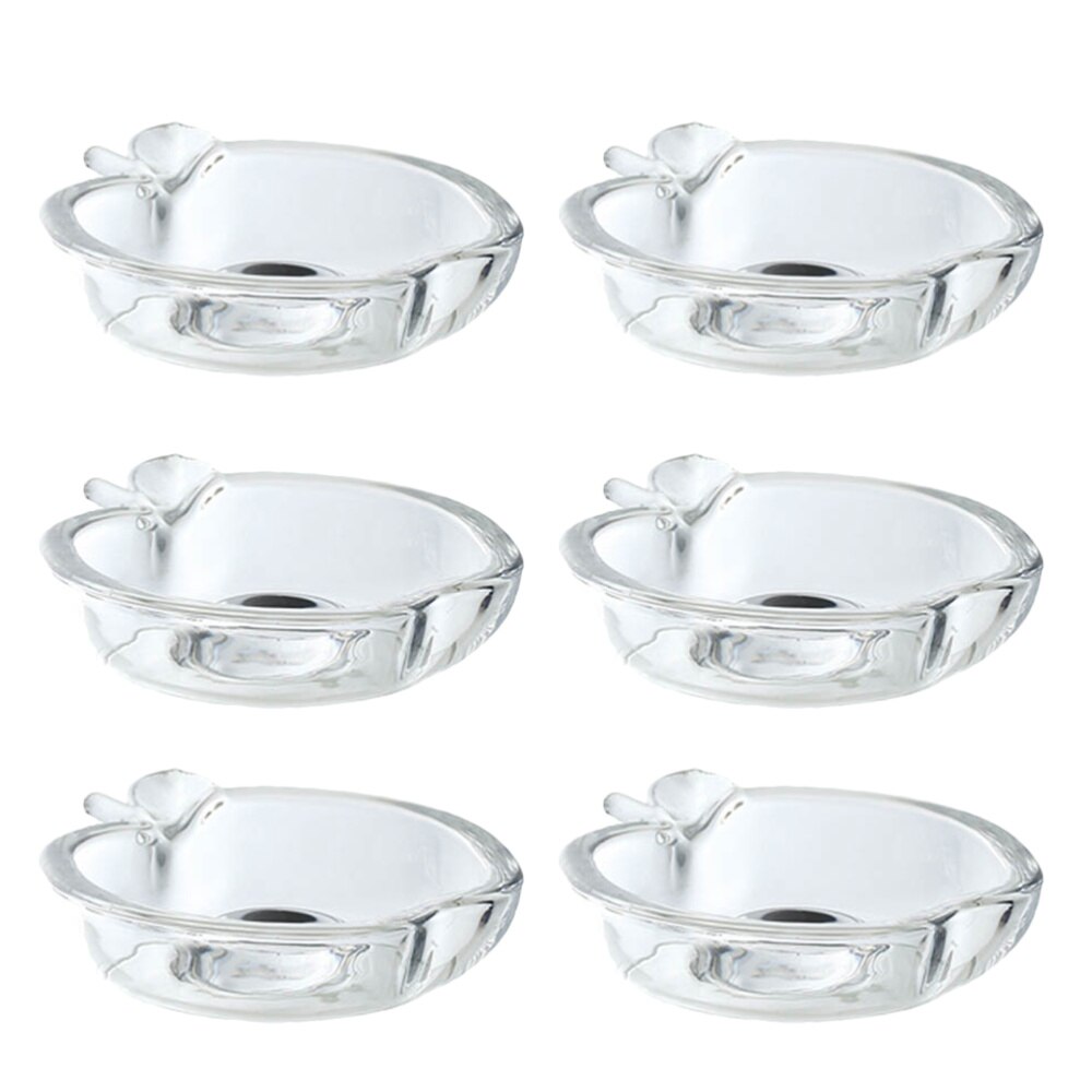 6Pcs Multipurpose Kom Azijn Kruiden Gerecht Saus Zout Glas Snack Kleine Plaat: Default Title