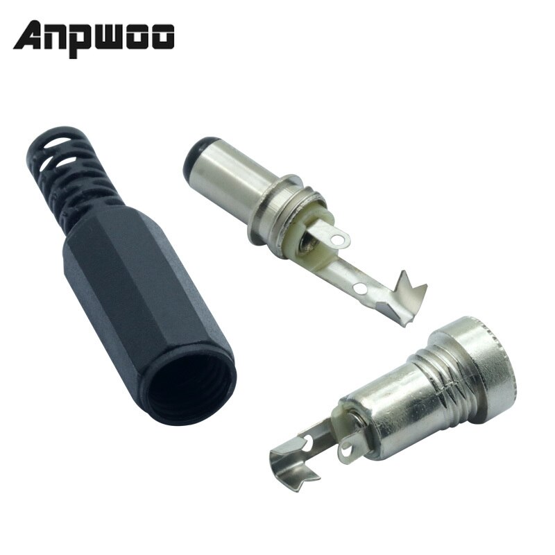 10pcs DC power connector soldering 5.5x2.1mm Female DC jack adapter DC cable terminal DC power plug&amp;jack