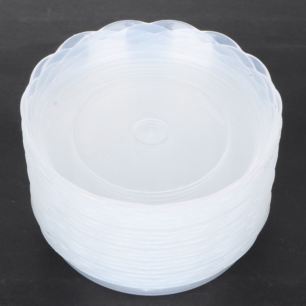 20pcs Plastic Round Flower Pot Tray Bottom Support Plant Pot Saucer Flowerpot Drip Tray for Garden Balcony 14cm(Transparent)