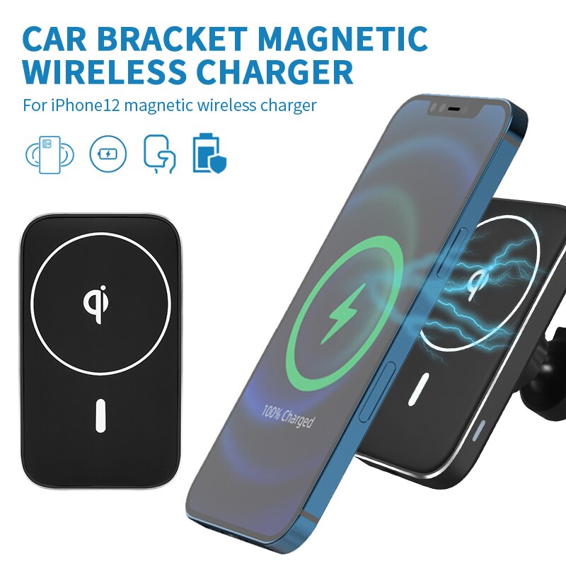 Drahtlose Ladegerät mag Für Sicher Für iPhone 12 13 Profi Max Auto Telefon Halfter Magnetische Ladegerät 15W QI Schnelle Ladung Drahtlose Ladegerät