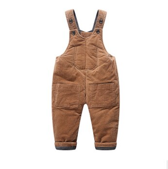 freundlicher freundlicher Overall Winter Hosen Jungen Mädchen Tasche Kabel Dicken lässig Overall Overall Baby Kleidung Overall 0-3T: Braun / 90
