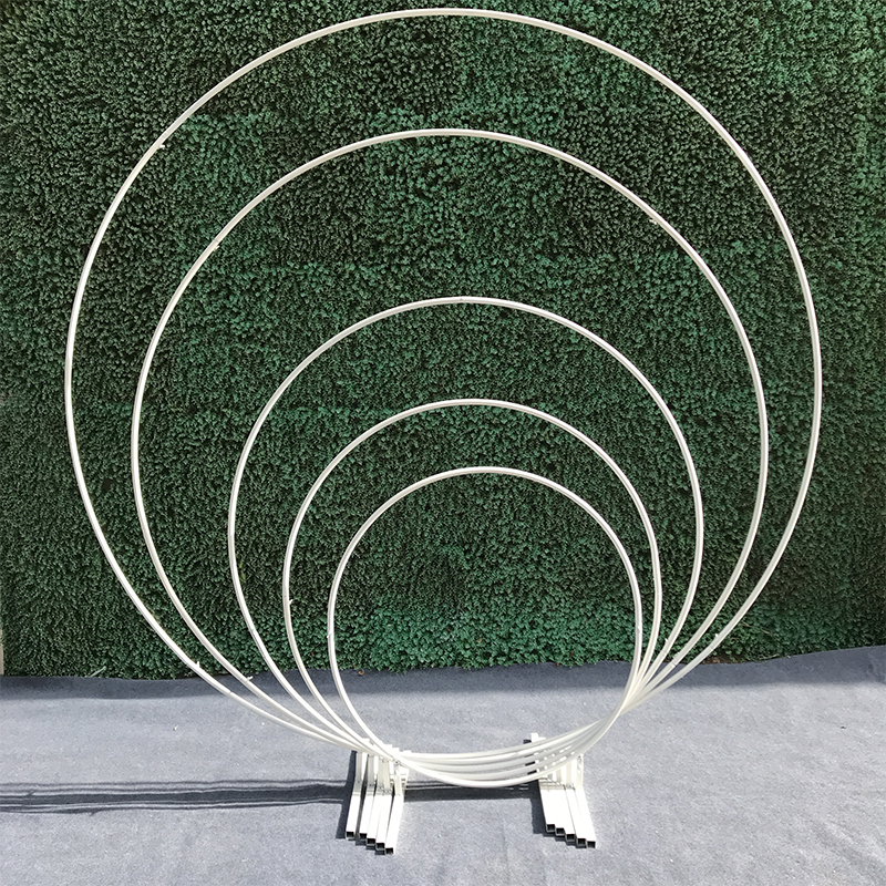 Étagère décorative en fer forgé pour arc de mariage, accessoire de décoration circulaire, pour arrière-plan de fête, à fleurs avec cadre