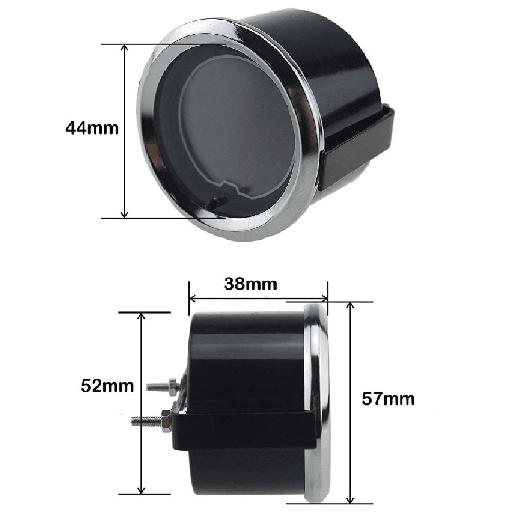 52mm Car Gauge 12V Oil Temperature Water Temp Turbo Boost Volt fuel Pressure Auto Gauges 7 Color Light Digital Meter + Sensor
