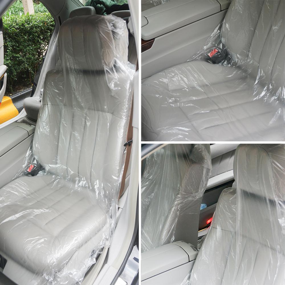 100/200 st universal engångs transparent, dammskyddande bilbarnstolskydd plast verkstad garage interiör tillbehör: 200 st