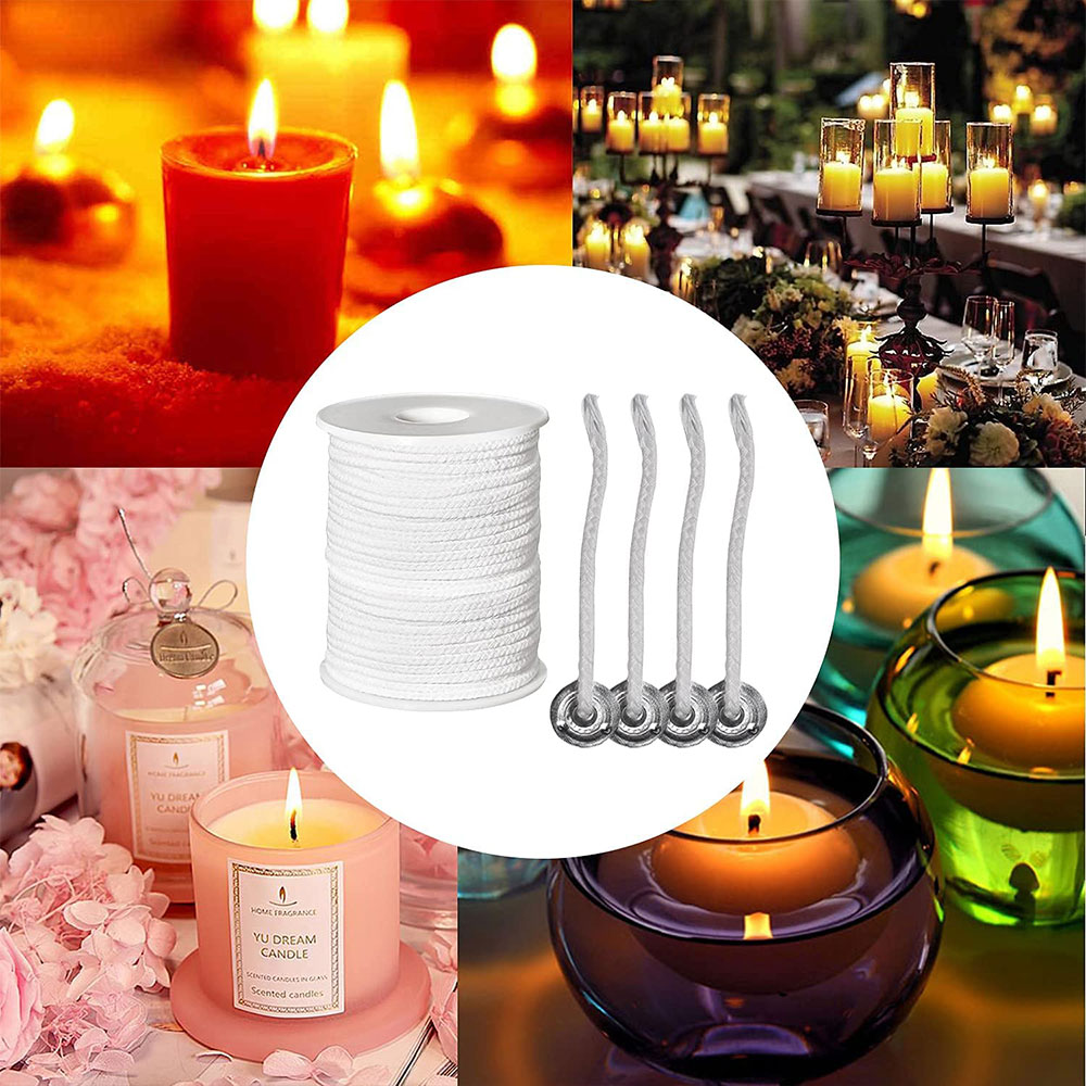 61M Witte Kaars Lont Katoenen Kaars Geweven Lont Voor Kaars Maken Kaars Olie Lampen Kaarsen Accessoire Levert 1 Roll 200 Voeten