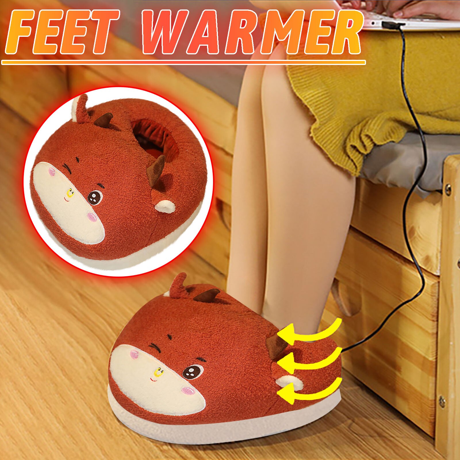 Usb Foot Warmer Electric Heating Pad Cute Flexible Heating Pad Heated Slippers Shoes Warm Hairy Cushion For Feet Грелка Для Ног