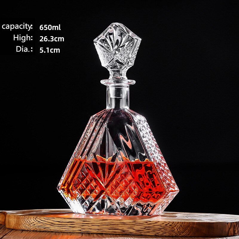 Luxe Loodvrij Glas Whisky Fles Decanter Set Whisky Karaf Fles Whisky Karaf Fles Wijn Thuis Bar Vodka Bier Bott: Roze