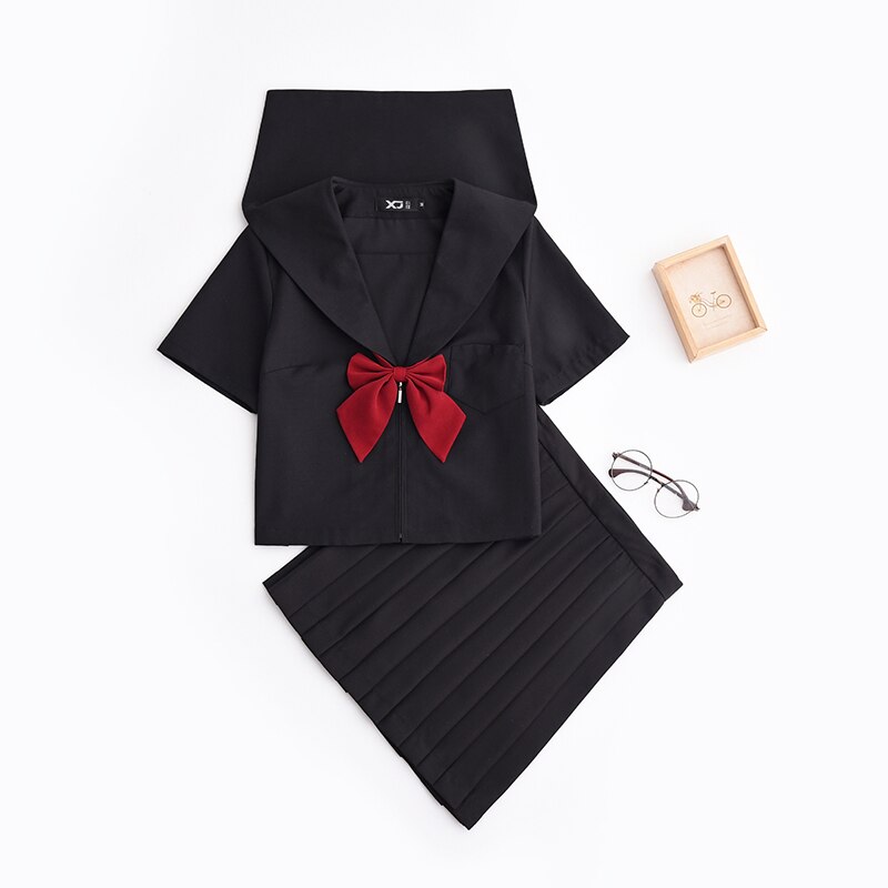 Uniforme escolar negro japonés de Svitania, uniforme de marinero, traje de escuela secundaria, uniformes de estudiantes femeninas