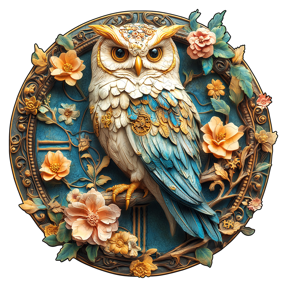 Wooden Puzzles for Adults, Parrots Flower Wooden Jigsaw Puzzles Medium,Unique Shape Animal Adult Puzzles, Irregular Wood Puzzles