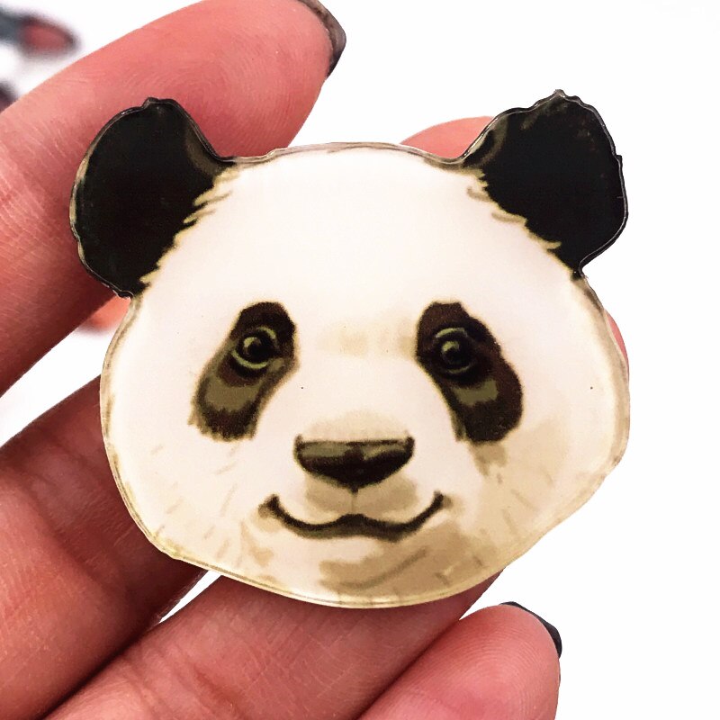 1Pcs Olieverf Creatieve Icoon Broche Leuke Dier Pin Acryl Panda Varken Hond Badge Voor Kids Beloningen Zak Hoed sjaal Decoratie