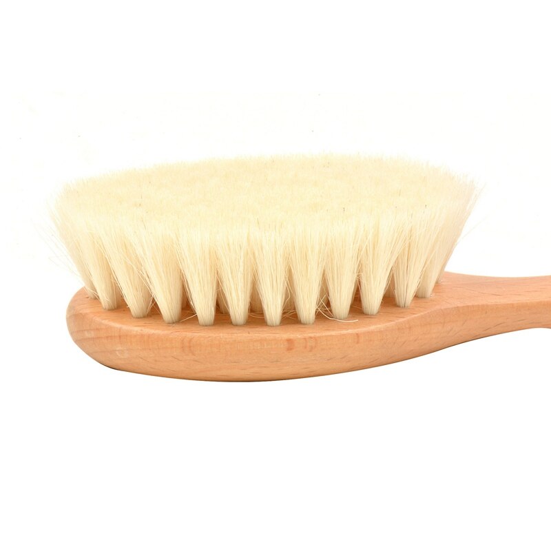 Cepillo de pelo de madera de para bebés recién nacidos y niños pequeños | Cerdas de cabra suaves naturales | Ideal para gorra de cuna | Baby Regis perfecto