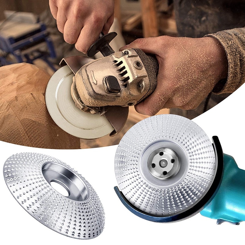 ABSF 4Pcs Angle Grinder Wood Grinding Wheel 12 Teeth Wood Polishing Shaping Disc Wood Grinding Wheel for Wood Cutting