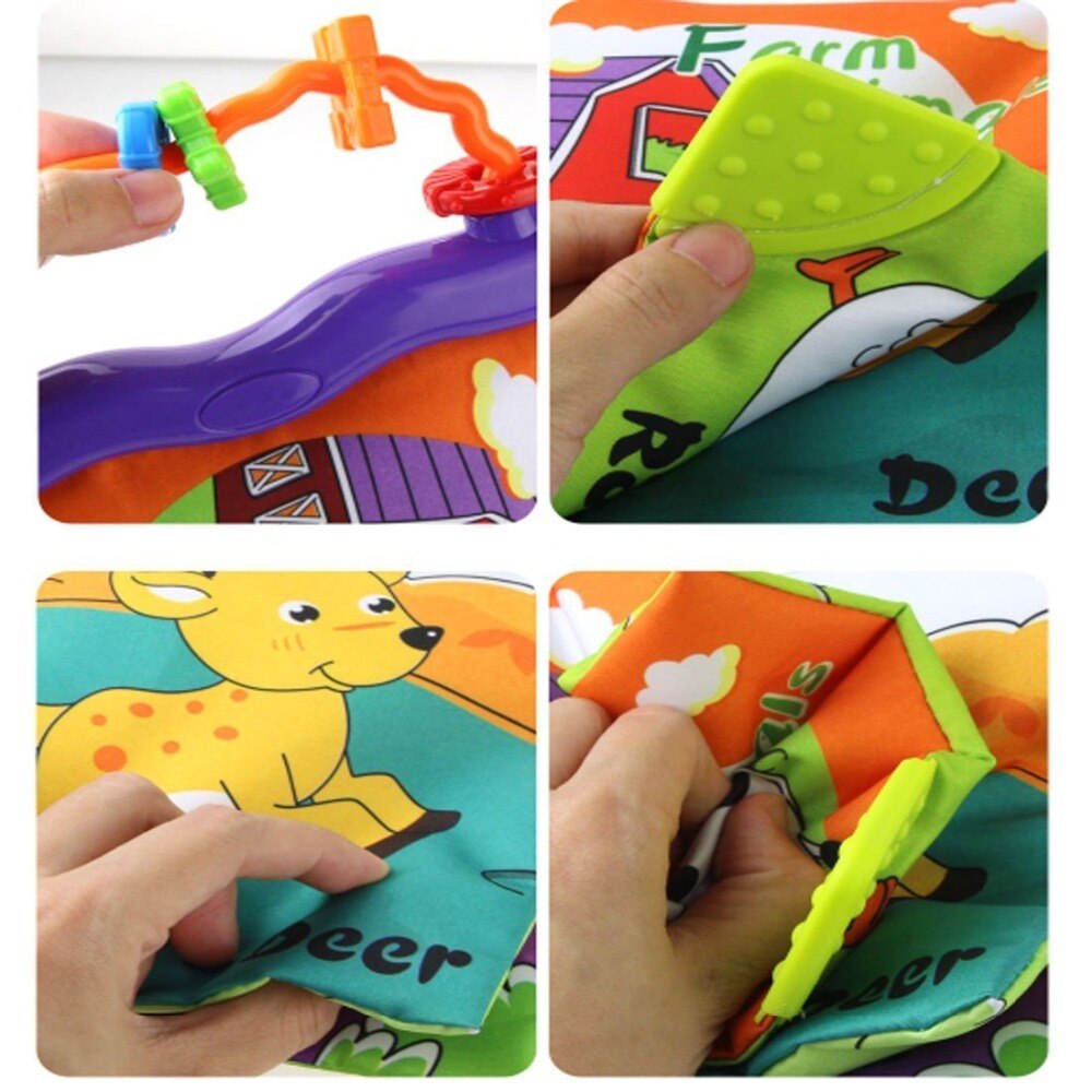 Baby Cloth Teether Book Toy Infant Educational Baby Rattles Mobiles Sensory Toys for Newborn baby 0-12 Months Baby Knuffel