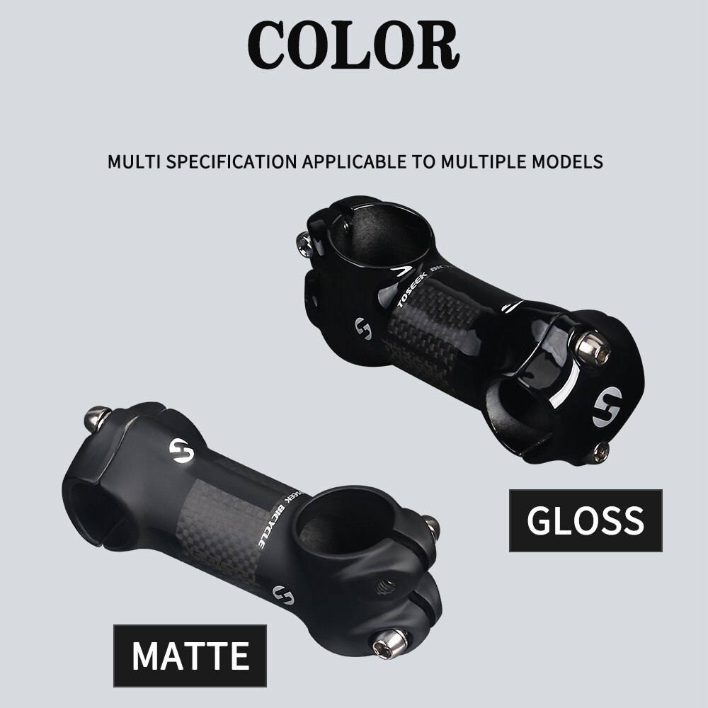 Attacco manubrio in alluminio al carbonio con attacco manubrio in alluminio diametro 25.4mm lunghezza 50mm 60mm 70mm 80mm per parti di bici per bambini MTB strada