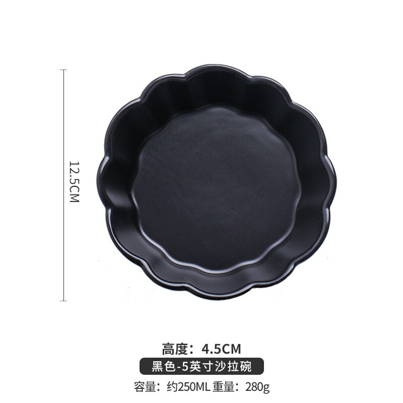 Ceramic Salad Bowl Net Red Cheese Baked Rice Baking Baking Bowl Fruit Dessert Home: white