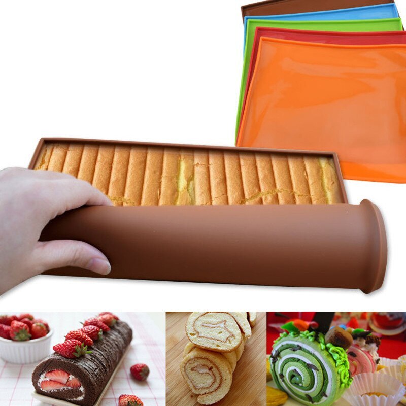 1pc Non-stick Silicone Oven Cake Mat Roll Baking Mat Pads Pad Double Face Rice Cake Roll Swiss Baking Tools