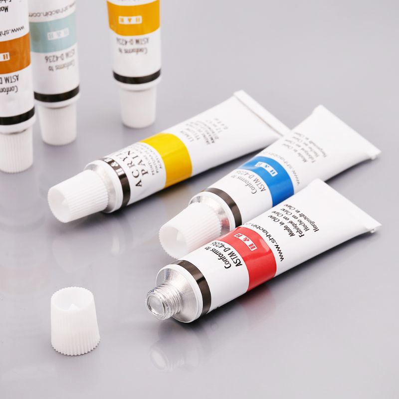 24 kleuren acrylverf set 12ml tubes tekenverf pigment handgeschilderde muurverf voor kunstenaar doe-het-zelf 203a