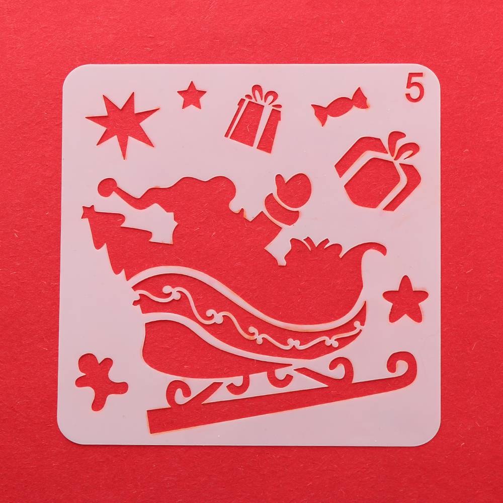 Plantillas de capas huecas para manualidades de Navidad, para pintura en pared, estampado, sello, grabador de relieve decorativo para tarjetas de papel, plantilla de flores: Style   5