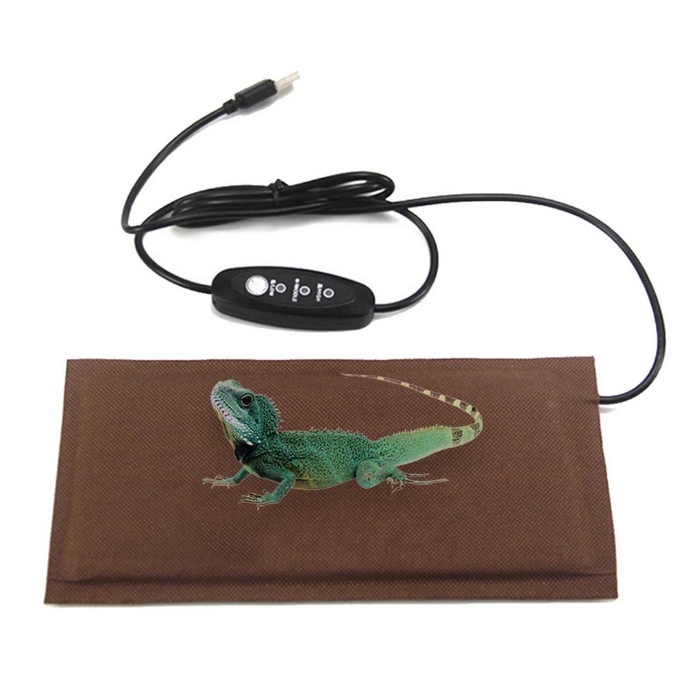 Reptile Heating Pad Temperature Control Pet Warmth Lizard Hamster Anti-Smashing Urine Scratching Care Blanket USB Carry Mat: Threespeed small