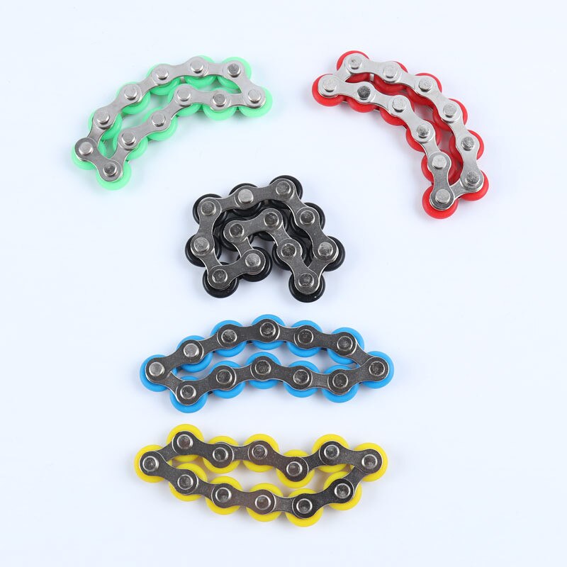8/12 noeuds porte-clés chaîne Fidget jouet soulagement de la pression Stress chaîne en acier inoxydable vélo chaîne boucle porte-clés doigt jouet