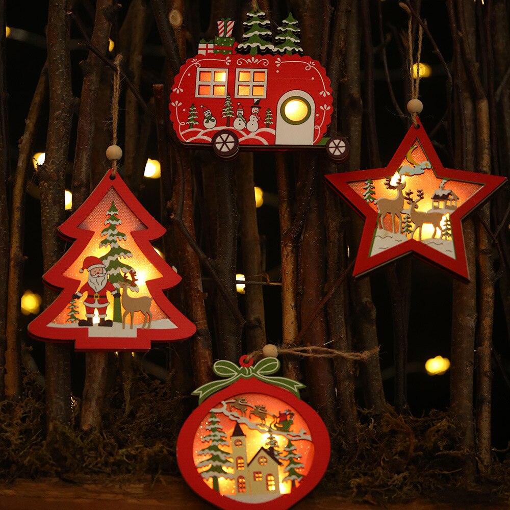 11*10M Kerstboom Hanger Houten Kerst Craft Vormen Decoratie