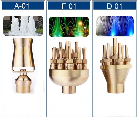 Koppar vattenpump munstycke modell a -01/ b -01/ c -01/ d -01/ e -01/ f -01/ g -01 metall vattenpump munstycke damm trädgård fontän formning munstycke