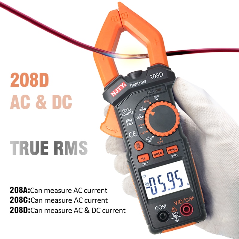 Digital Multimeter Clamp Meter 4000/6000 Counts Auto Range True RMS Amp DC/AC Current Clamp Tester With Temperature Test