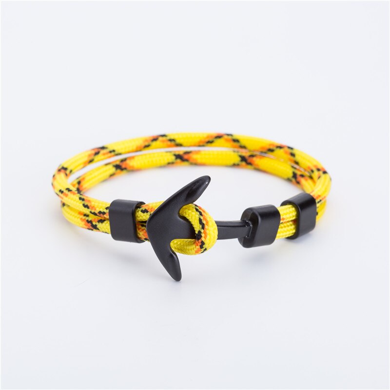Zwart Anker Charme Armbanden Voor Mannen Vrouwen Touw ketting Armbanden Sieraden