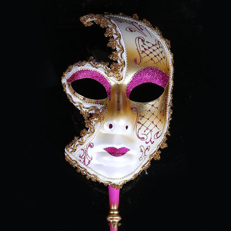 Máscara de festa feminina moderna com lantejoulas, ouro, rosa, máscara de máscaras, natal, dia das bruxas, máscaras venezianas, carnaval, máscaras anônicas