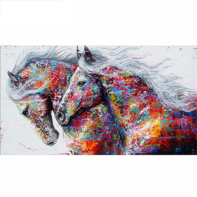 Dutey 5d diamantmaleri hestesæt håndsyning diy diamantbroderi dyr mosaik rhinestone billede yyq