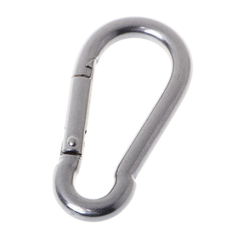 304 Stainless Steel Spring Carabiner Snap Hook Keychain Quick Link Lock Buckle: 8