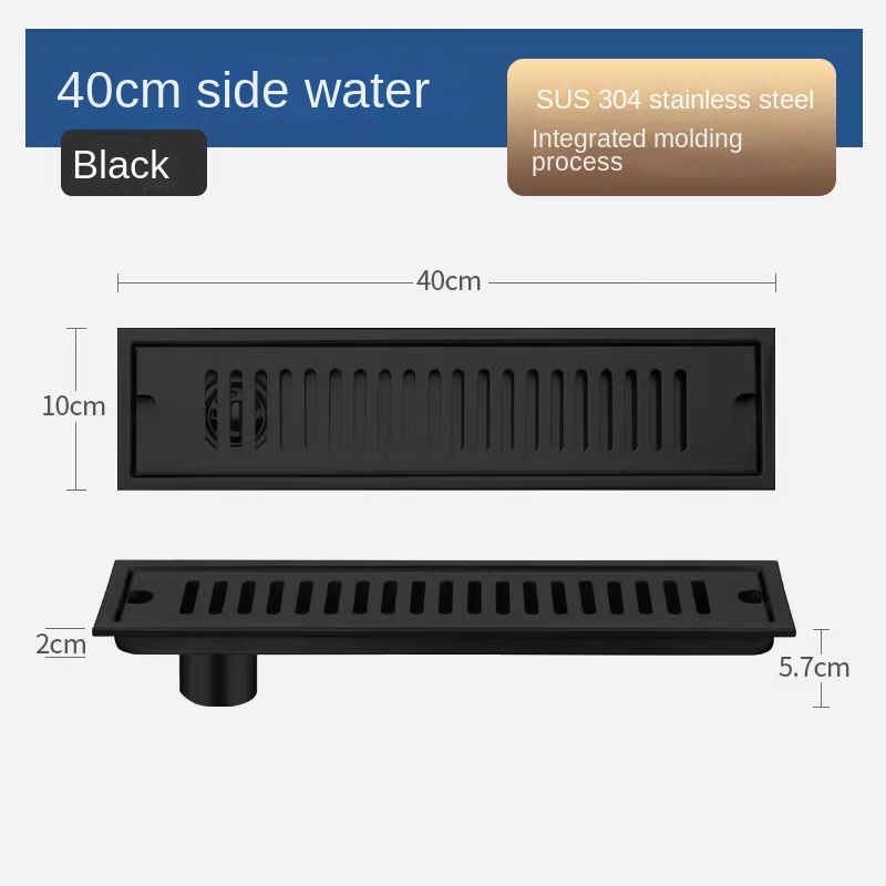 Zwart 20-80 cm verlengde afvoerputje badkamer toilet 304 roestvrij staal grote verplaatsing afvoerputje anti-geur en insectenbestendig: Light Grey