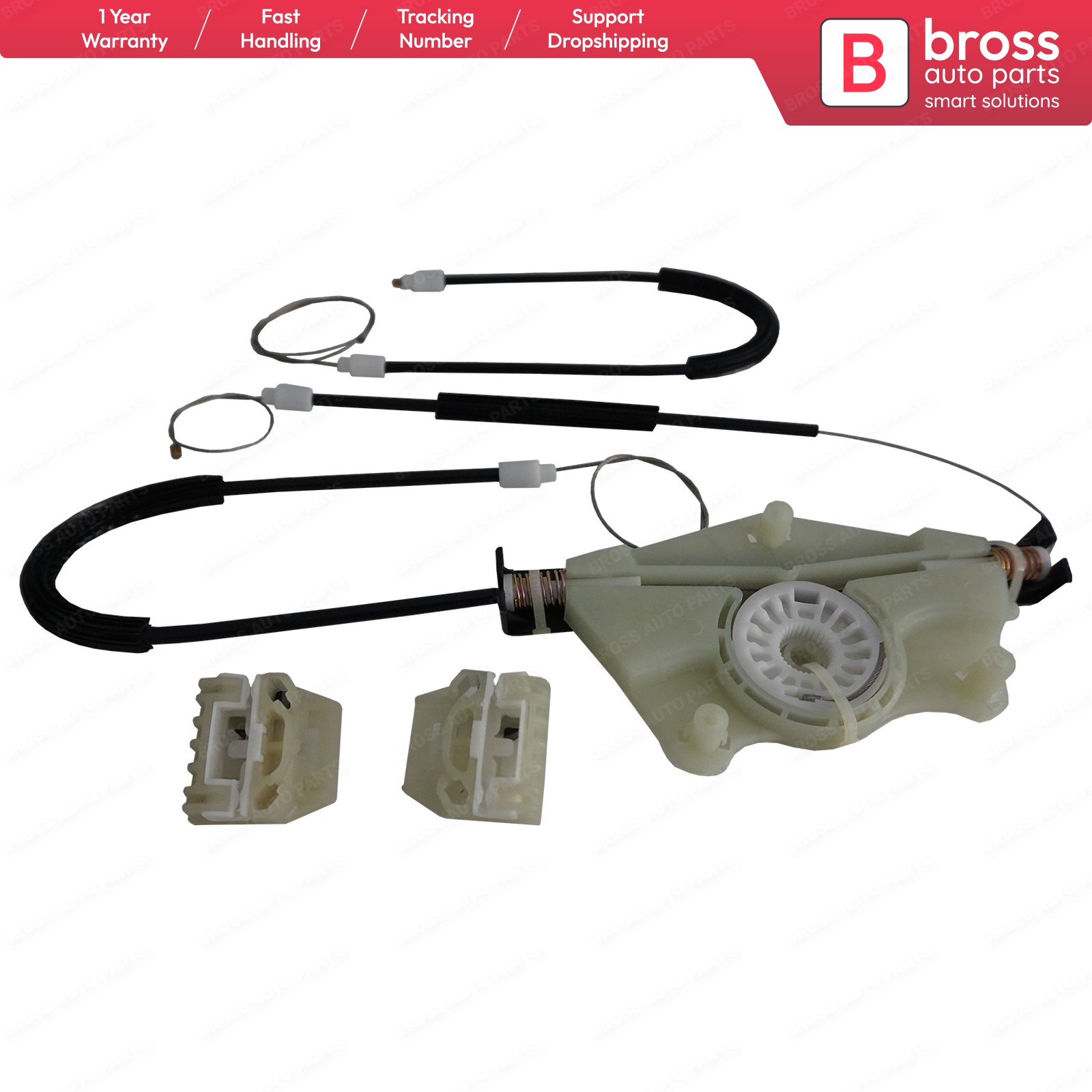 Bross auto parts bwr 573 elektrisk el-vinduesregulator reparationssæt foran højre dør til sæde toledo 1999-2004 skib fra tyrkiet