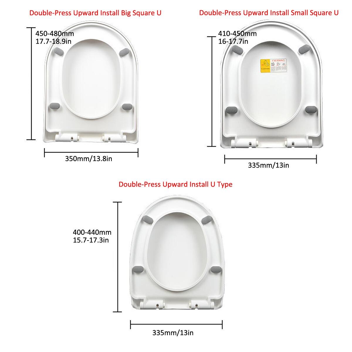 1Pcs PP Universal Slow-Close Toilet Seat Lid Cover Set Thicken Replacement Antibacterial Square Round U Type Toilet Seats Cover