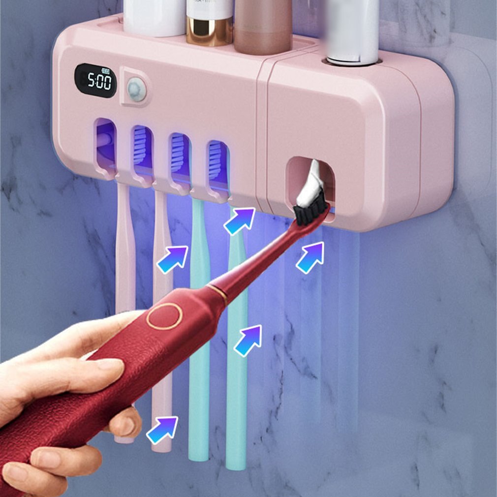 Praktische Intelligente Uv Sterilisatie Tandenborstel Sterilisator Duurzaam Punch-Gratis Tandenborstel Sterilisator