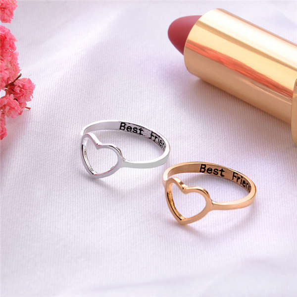 Liefdeshartringen, beste vriend ring voor beste vriend verjaardag sieraden dames heren unisex hartvormige ring