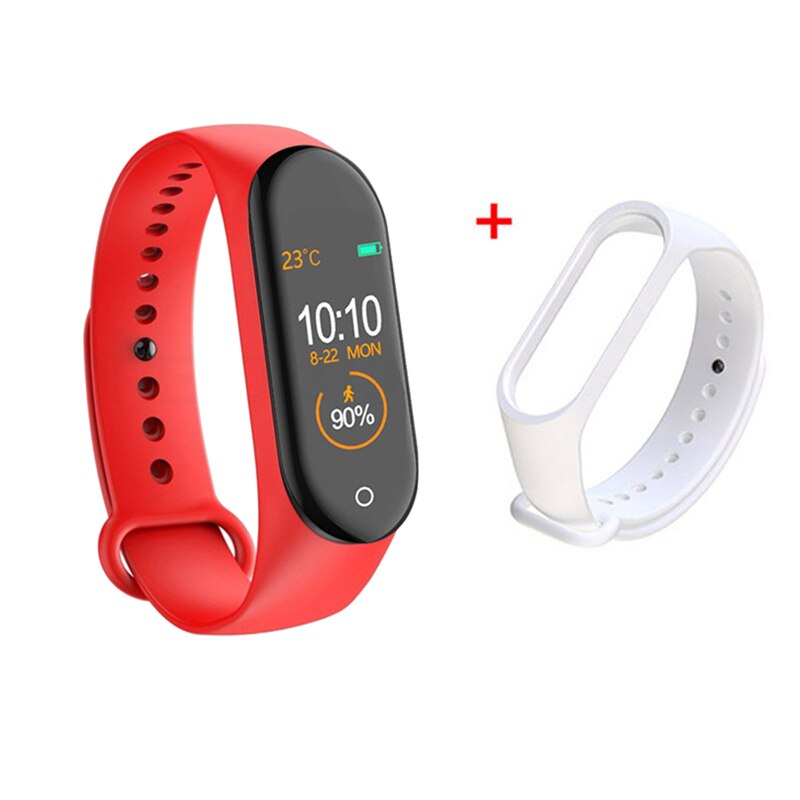 M4 Smart bracelet Watch band 4 Fitness Tracker Sport Heart Rate Blood Pressure Smartband Monitor Health Wristband PK M3 band 4: Red with strap 3